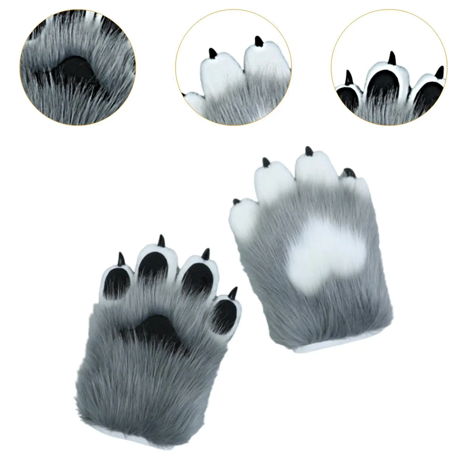 Cat Paws Gloves Girls Cosplay Costume Accessories Fancy Dress for Women Plush