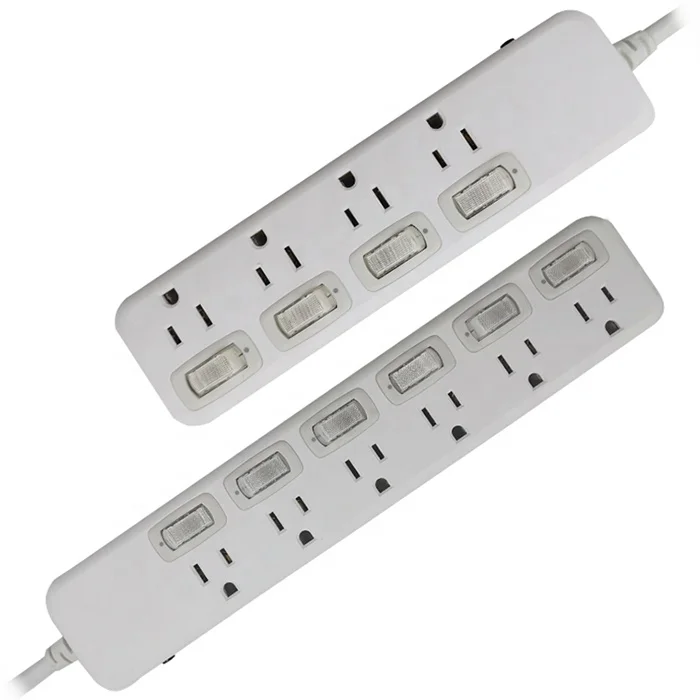 5 way Outlets individual switches Extension Sockets us type Power Strip