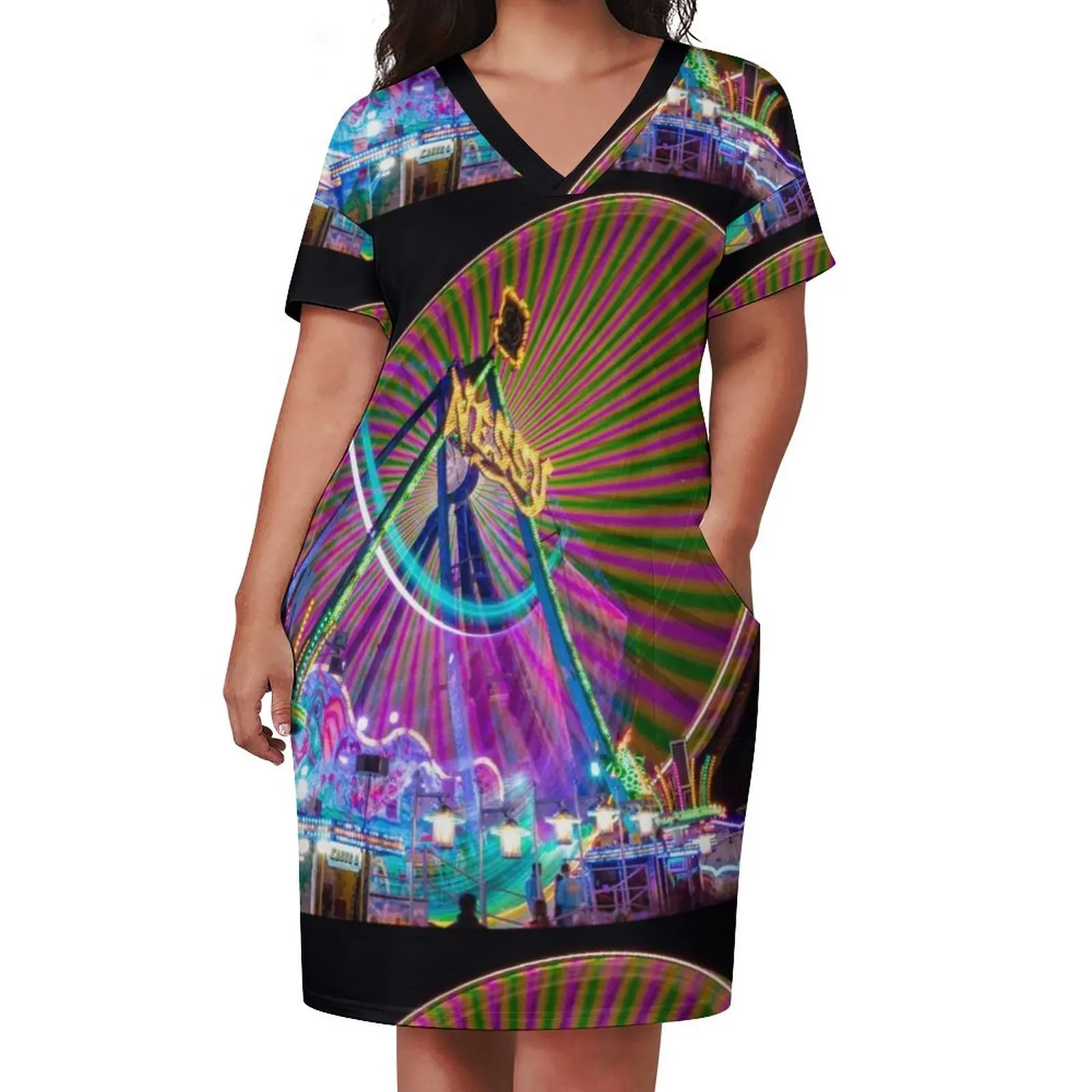 Fantastic Ferris Wheel Artwork Loose Pocket Dress dresses summer woman 2025 elegant women's sets prom dress 2025