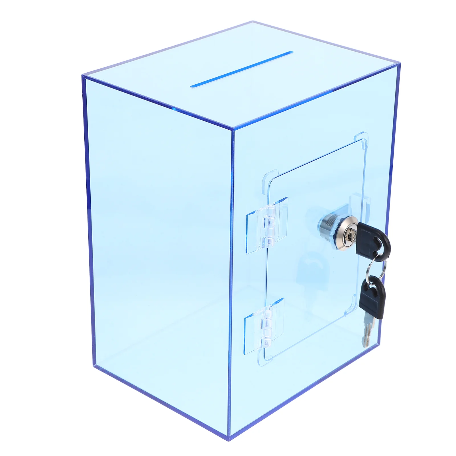 Cash Jar Tip Piggy Bank Smart Plug Money Holder for Lottery Box Blue Acrylic Boxes