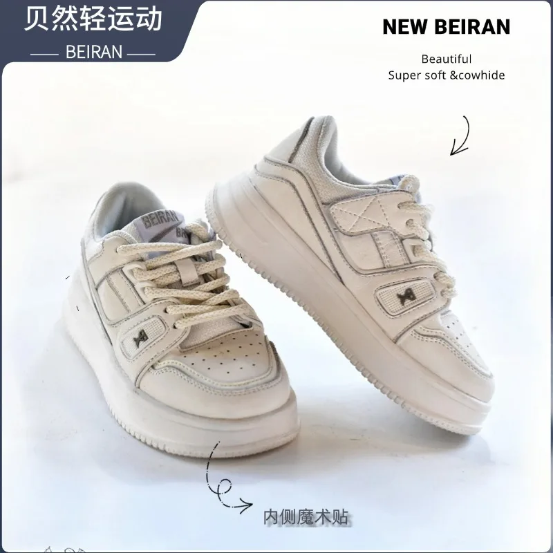 Girls' Spring 2026 New Korean Style Breathable Casual White Sneakers Soft Bottom Fashionable Board Shoes for Kids and Tweens view 4