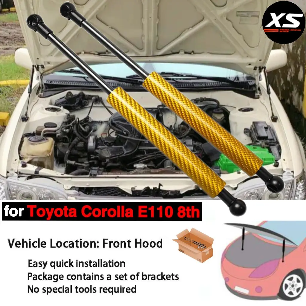 For Toyota Corolla E110 1995-2002 Modify Gas Struts Front Hood Bonnet Lift Support Shock Damper Prop Rod Pistons Pillar Springs