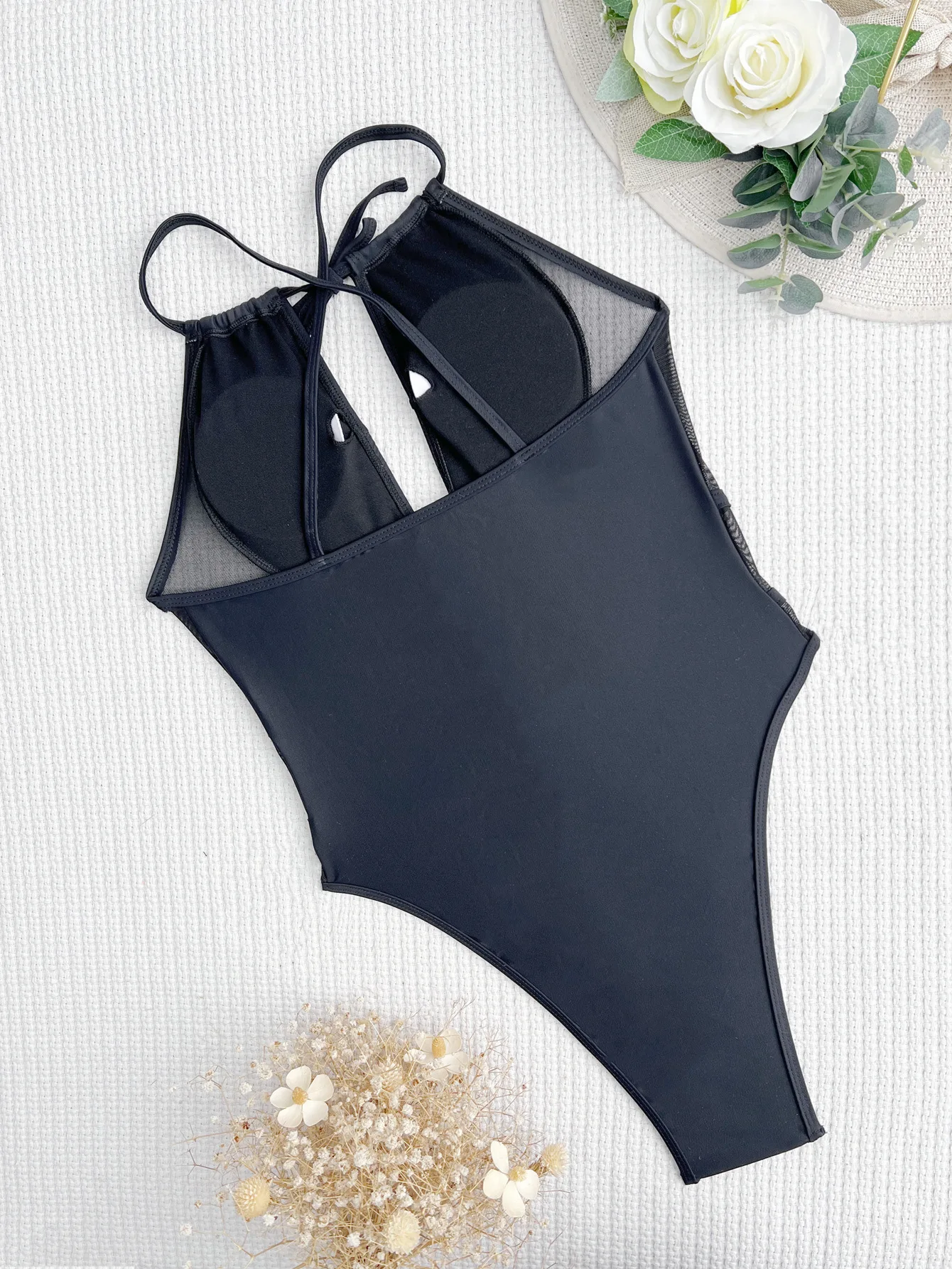 Maillots de bain pour femmes 2024 femmes Bikini couleur unie Net fil maillot de bain dos nu Sexy une pièce sangle printemps chaud maillots de bain S-L