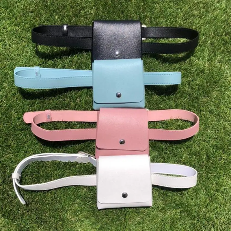 

Golf Belt Bag PU Leather Shockproof Golf Waterproof Belt Fanny Pouch Golf Ball Pouch with Magnetic Cover Soft Portable Golf box