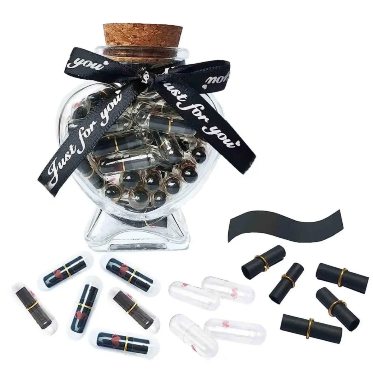 50-100 قطعة كبسولة رسالة في زجاجة رسالة شفافة الحب حبة التعبيرات ابتسامة حبوب مع لفة ورقة الزفاف هدية عيد الحب