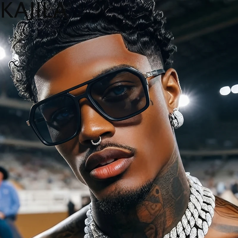 

2026 Polarized Square Sunglasses Men Black Luxury Retro Double Bridge Sun Glasses Vintage Driving Fishing Shades Eyewear Male