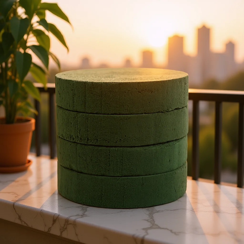 

4Pcs Round Floral Foam Flower Bricks Green Floral Mud Blocks for Florist Wedding Birthday Party Decoration Flower