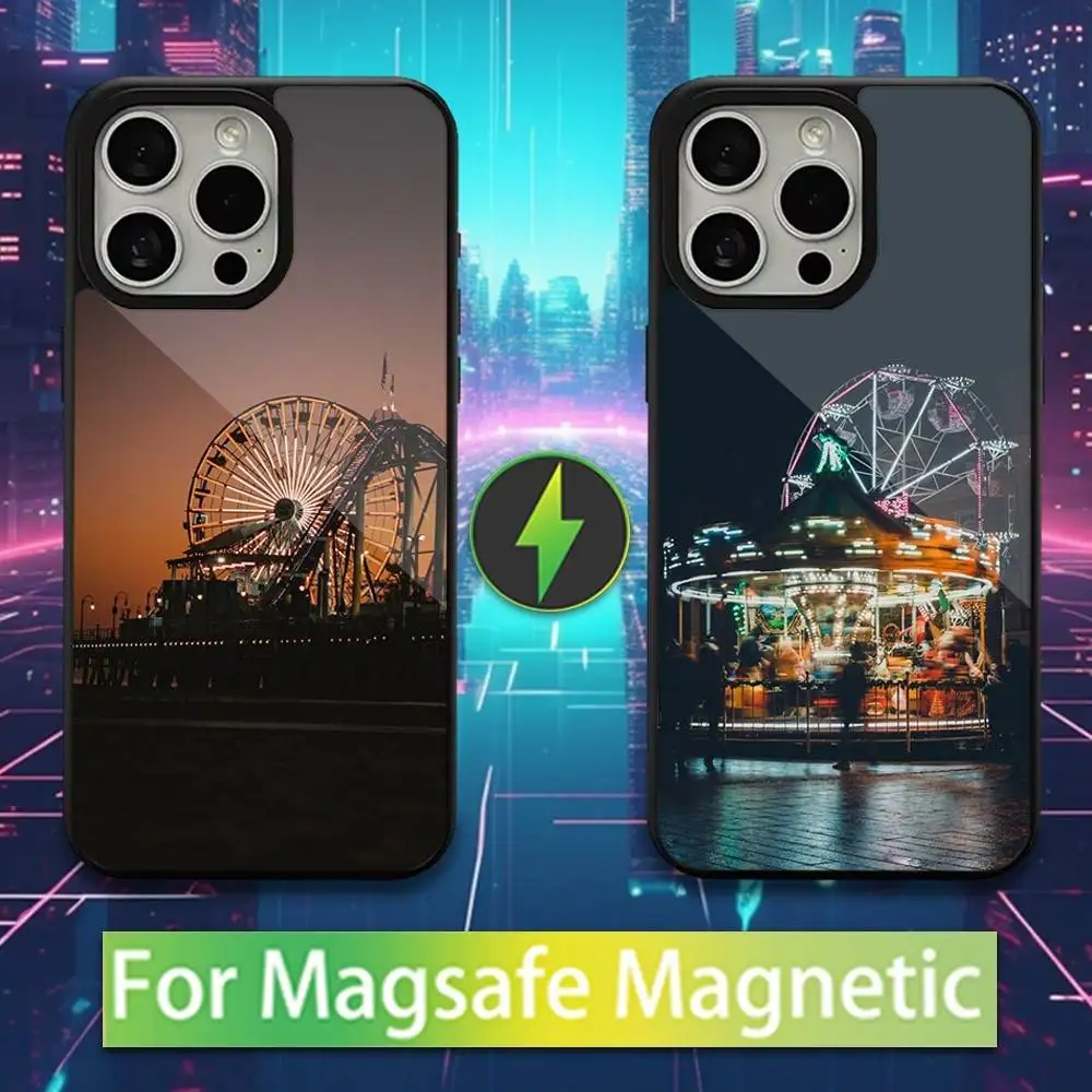 

Rotating Ferris Wheel Phone Case For iPhone 16,15,17,14,13,12,11,Pro,Max,Plus,Mini,Magsafe,Magnetic Wireless Charging Case