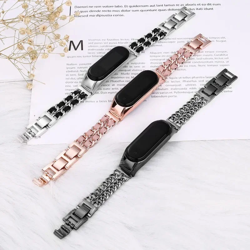 

For Xiaomi Band 7 6 Strap Luxury Wristband Strap for Xiaomi Mi Band 6 5 4 3 Replacement Stainless Steel Bracelet Watch band