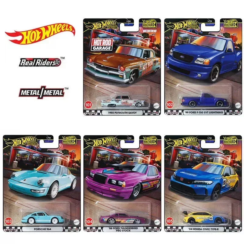 Hot Wheels-bulevar de juguete para niños, coche Premium Original, escala 1/64, fundido a presión, Plymouth Savoy, Ford Lightning, Porsche 964,