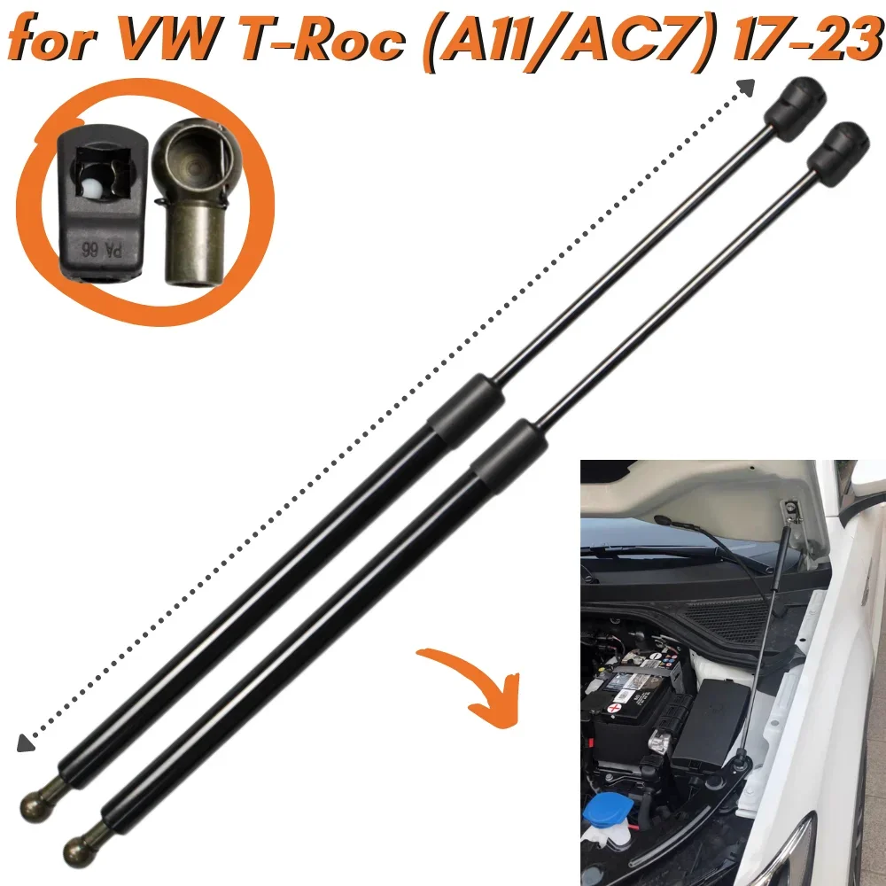 

Qty(2) Hood Struts for Volkswagen T-Roc (A11/AC7) 2017-2023 Front Bonnet Gas Springs Shock Absorbers Lift Support Strut Bars