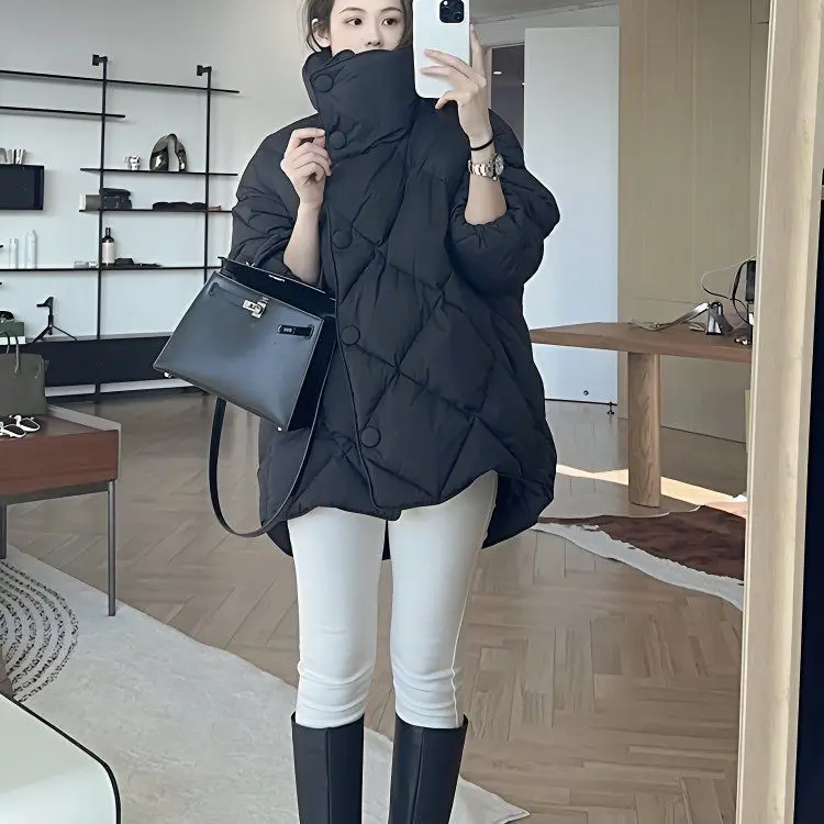 Autumn and Winter New Women's Down Jacket Commuting Diamond Grid White Duck Down Jacket
