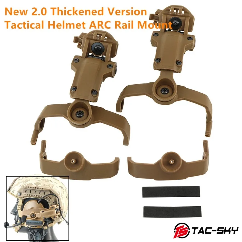 TAC-SKY Tactical Headset Adapter ARC Helmet Rail Thickened Version 2.0 New Mount for COMTAC III/COMTAC II Shooting Headphones