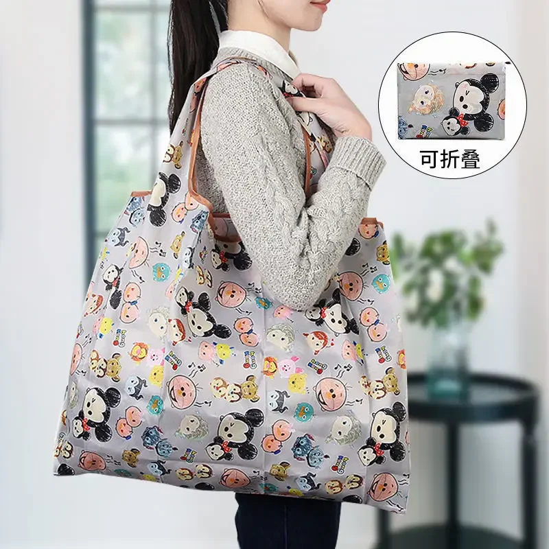 Sac fourre-tout Disney pour femme, sac à provisions étanche, sacs de rangement portables pliables, sacs à main pour filles, souris Donald Duck