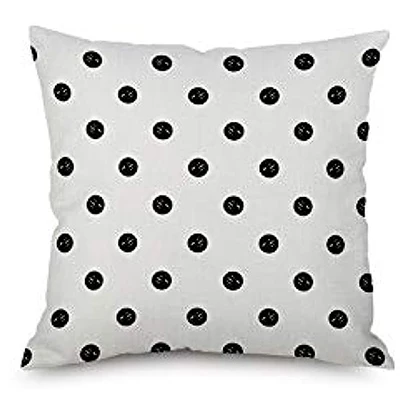 Black White Nordic Simple Geometric Pattern Decoration Pillow Cover, Single-Sided Printing, Linen Square 40X40cm