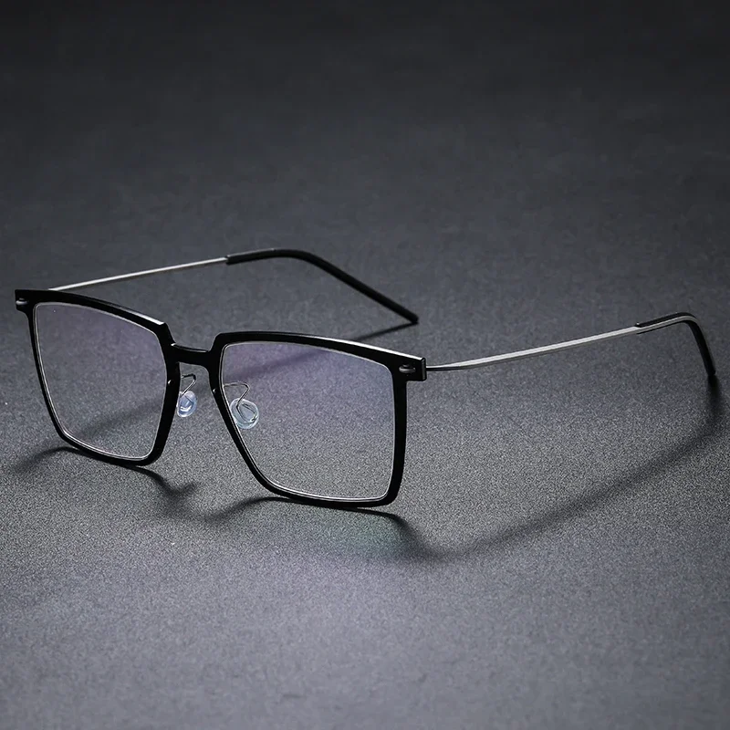 

Rectangle Optical Glasses Frames Man Denmark Linde 6577 Titanium No Screw Korea Optical Ultra-light Business Frame Shades