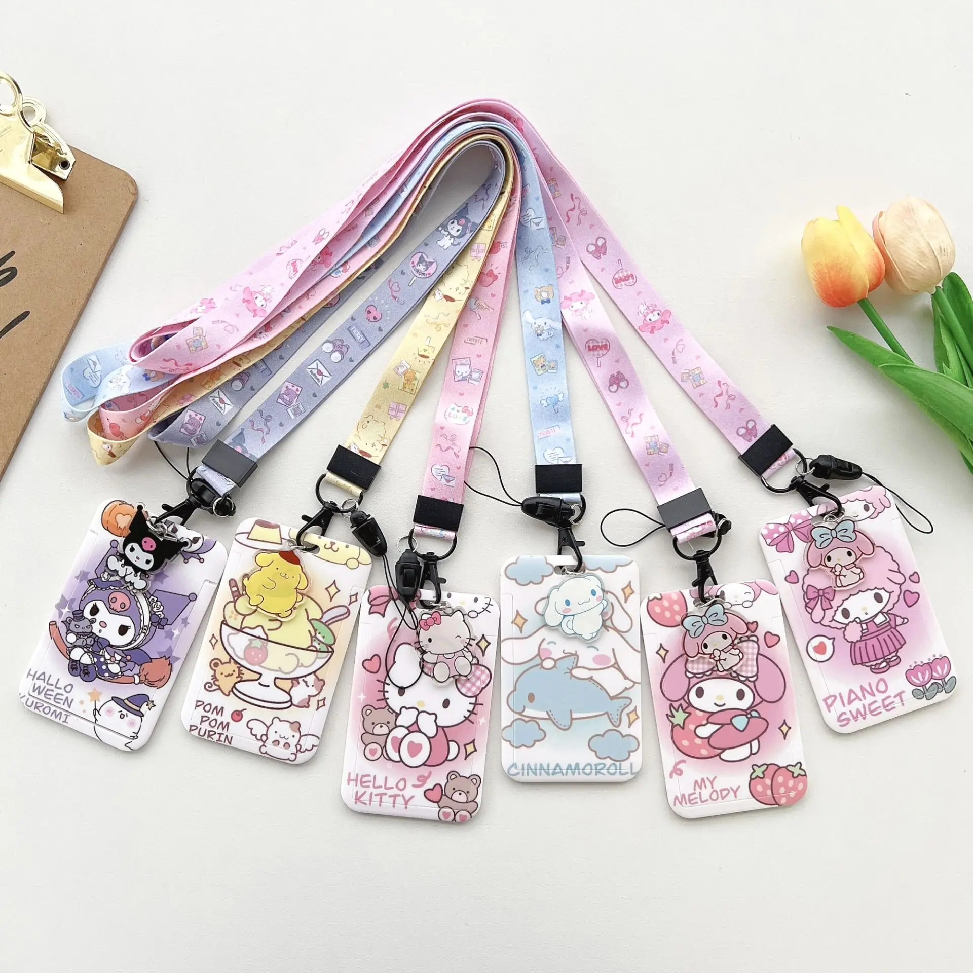 

Sanrio Cinnamoroll Purin Dog Card Holder Photocard Bag Cartoon My Melody Card Holders Student ID Credit Card Storage Case Bag