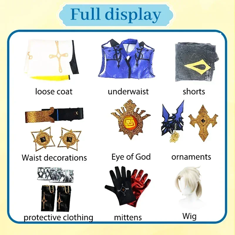 Genshin impactImpact Albedo Cosplay Costume Adult Carnival Uniform Wig Anime Halloween Party Costumes Masquerade Women Game G360