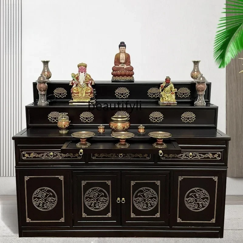 

Tibetan-style incense table Household multi-layer solid wood tribute table Middle hall table Modern