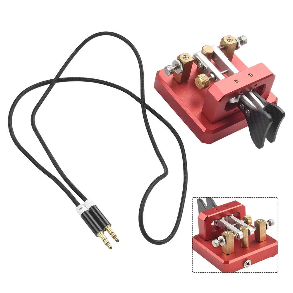 Automatic Dual Paddle Morses Telegraph Key For CW Ham Radio Users With Carbon Fiber Blades And Silver Contacts