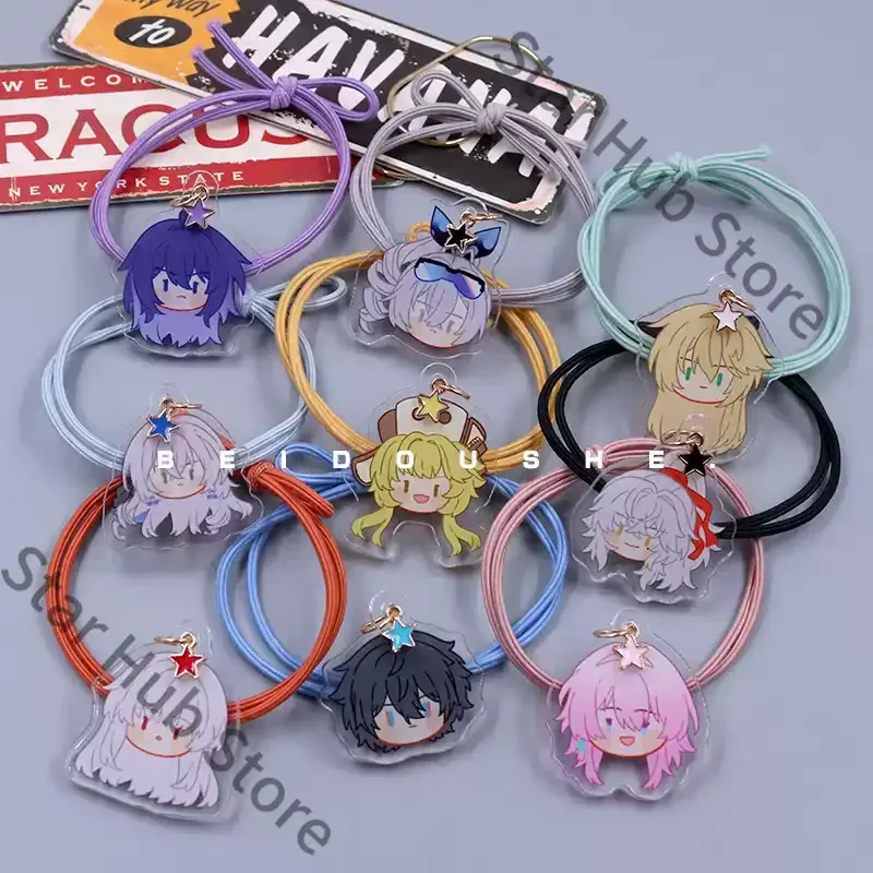 Honkai: Star Rail Jing Yuan March 7th Silver Wolf Élastique à cheveux, Chouchou, Bandeau, Accessoire de cosplay, Cadeaux pour collègues, Anime