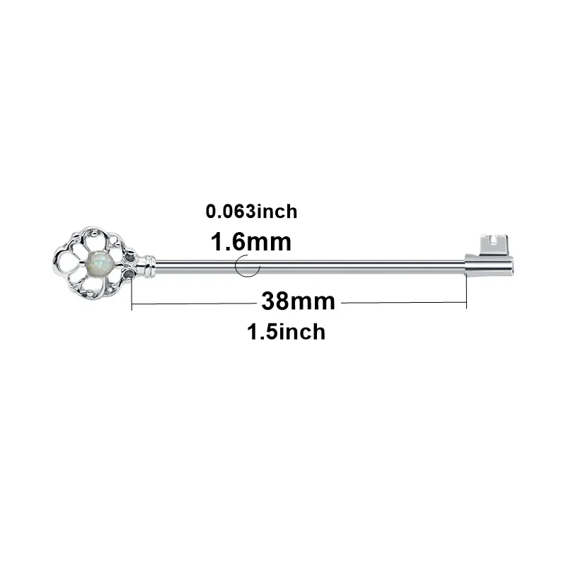 1pcs 14G Industrial Barbell Earrings for Cartilage and Helix Piercings - Arrow Shape Jewelry for a Unique Look