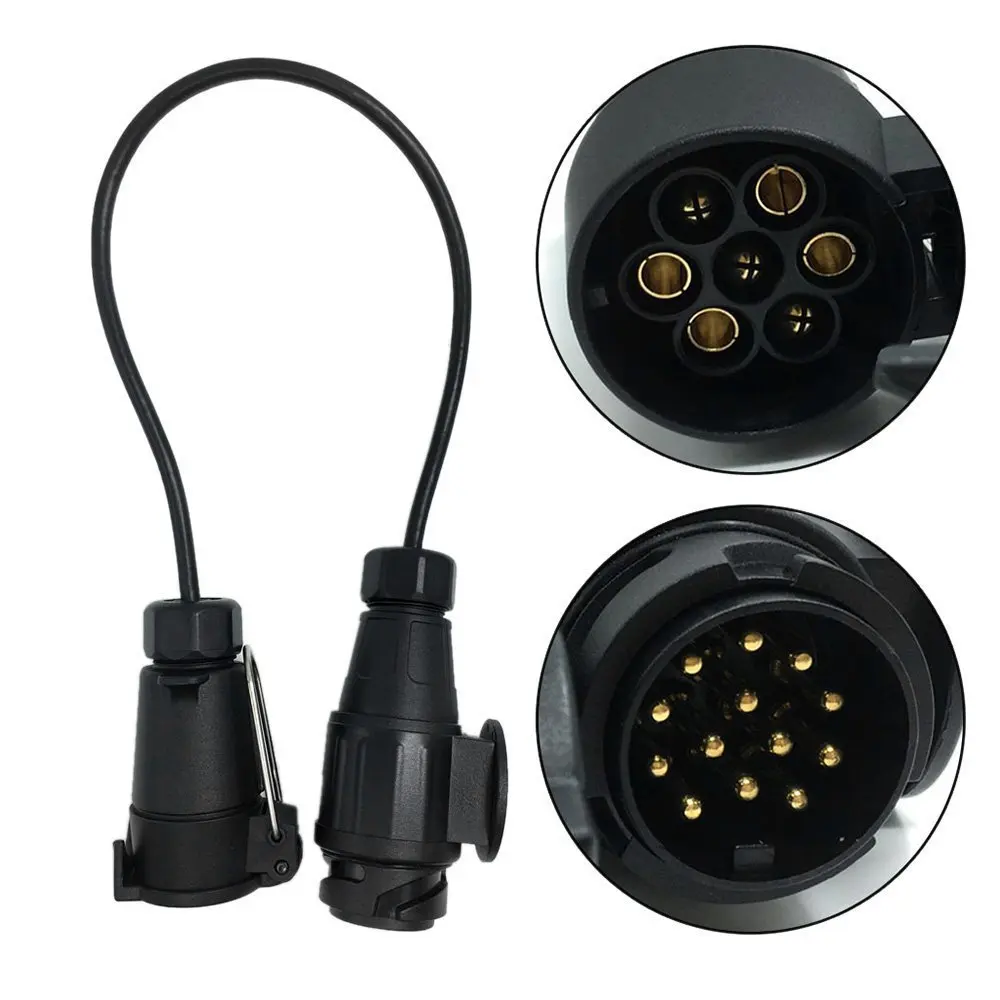 

Auto parts European trailer plug 13-pin to 7-pin extension cord plug Plug connects wire trailer adapter