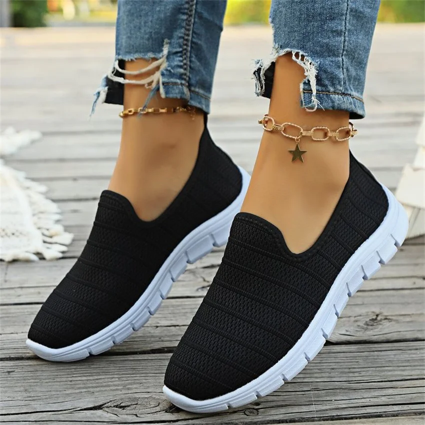 Women Flat Slip on White Shoes Woman Lightweight White Sneakers Summer Autumn Casual Chaussures Femme Basket Flats Shoes