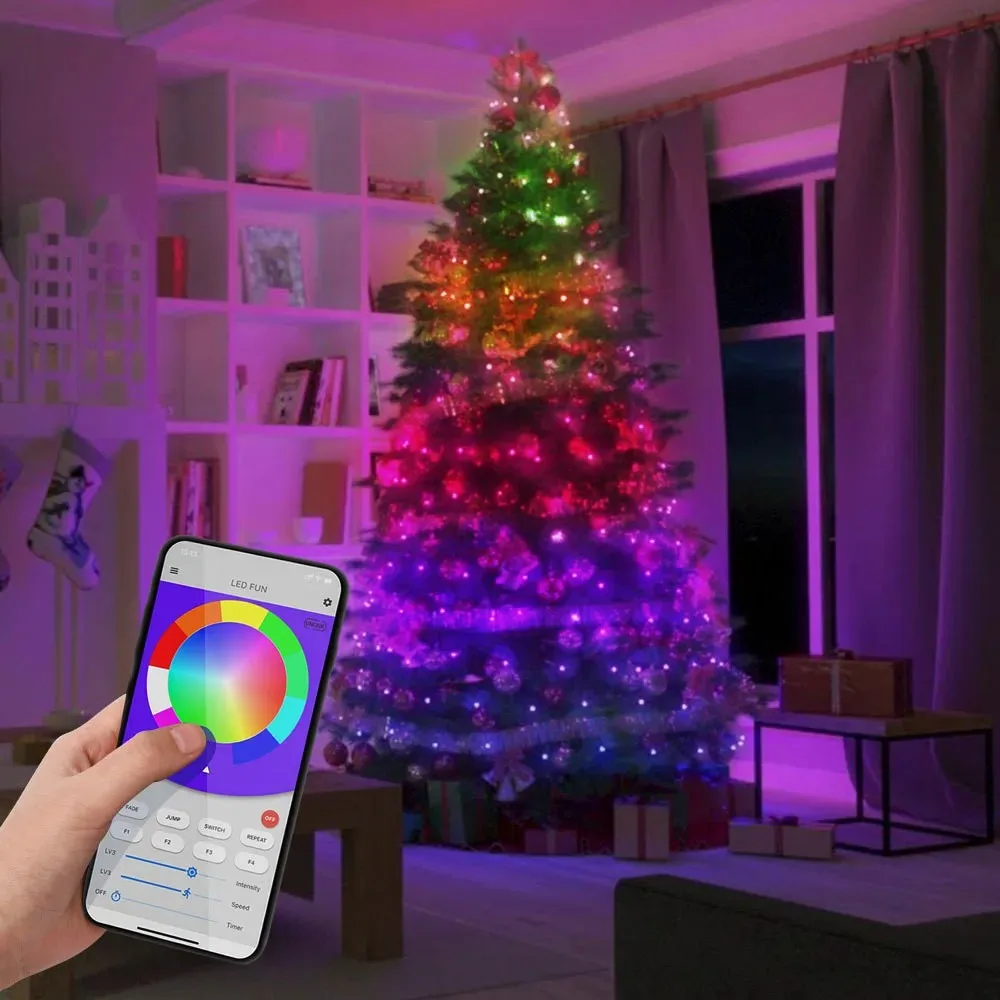 USB LED String Light Bluetooth App Control Copper Wire String Lamp Waterproof Outdoor Fairy Lights for Christmas Tree Decoration