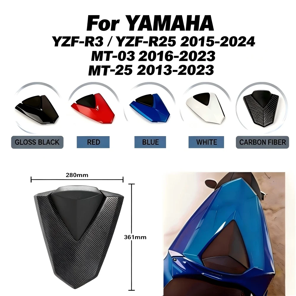 For Yamaha YZF R25 R3 MT-25 MT-03 2013-2022 Motorcycle Rear Seat Cover Cowl Rear Fairing Part YZF-R25 YZF-R3 YZFR25 YZFR3
