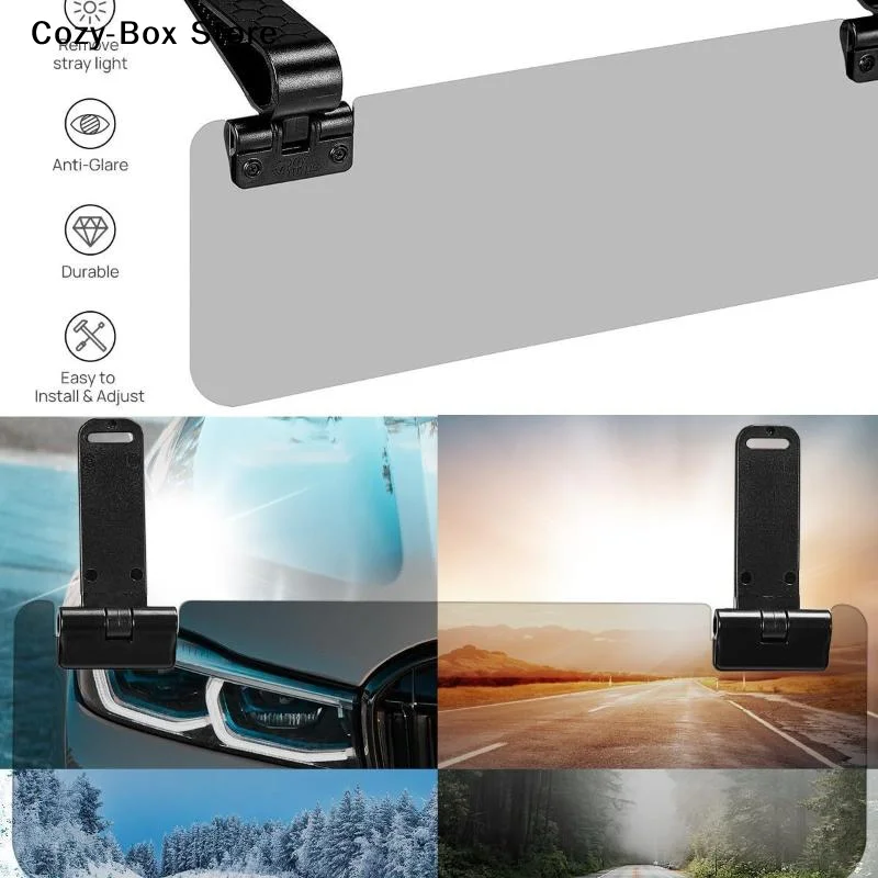 [ZY]Universal Car Sun Visor Extender Adjustable Anti Glare Driving Shield Extended Sun Visor With Dual Clip For Truck Windshield - view 3