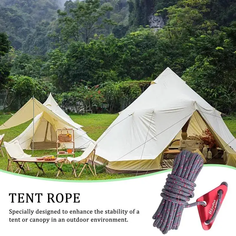 Camping Guylines Camping Tie Down Cord Guyline 8 PCS Lightweight Tent Cords With Adjuster Tensioner 5mm Canopy Reflective