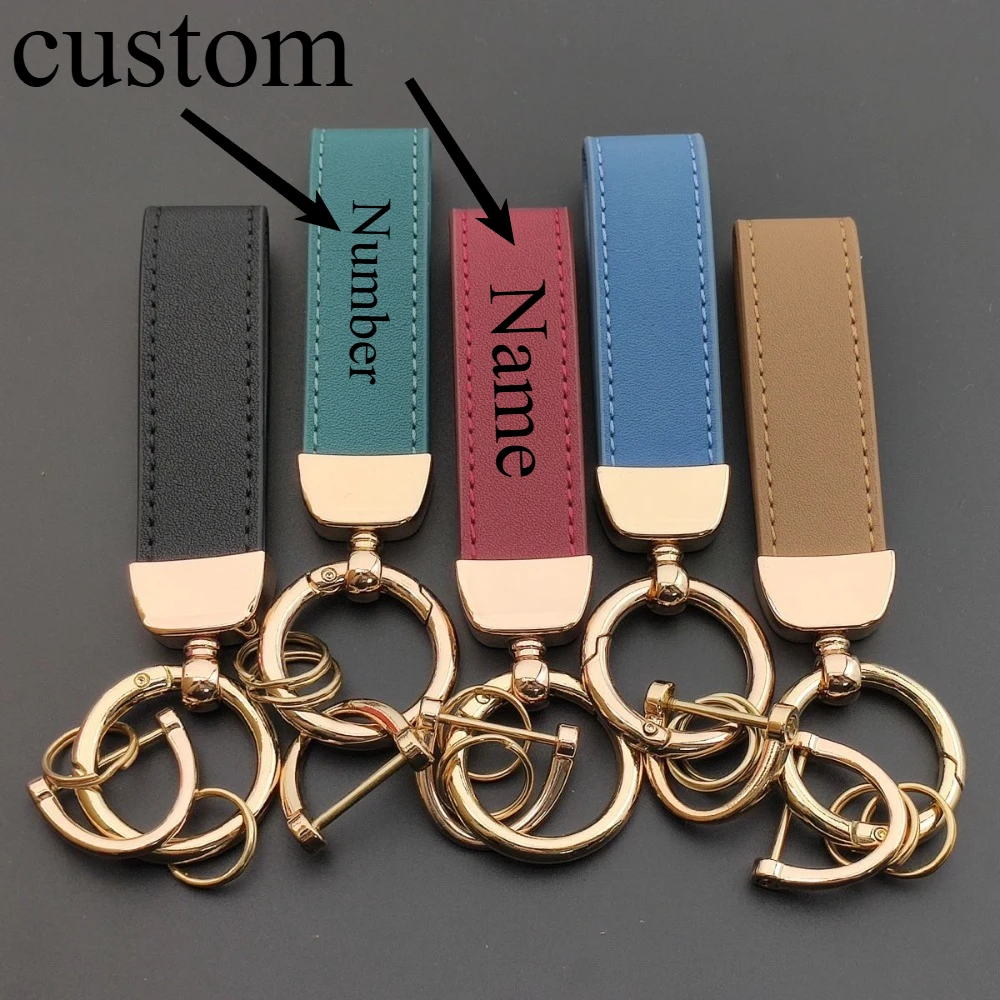 

Retro Vintage New Custom Laser Engrave PU Leather Keychain Personalized Bag Hanging Accessory Pendant Ornament for Women Gift