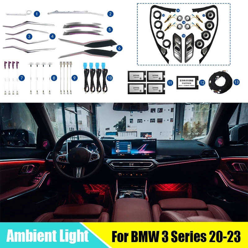 

LED Ambient Light For BMW 3 Series 2020-2023 Midrange Tweeter HiFi Music Stereo Horn Atmosphere Lamp Decorate Refit