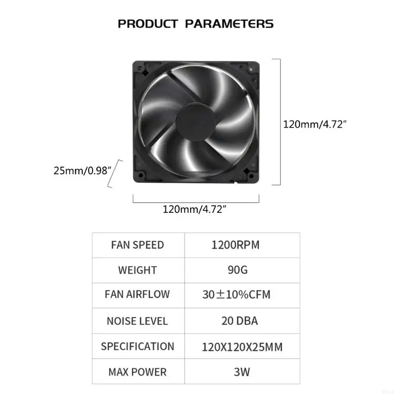 W91A 12CM 12025 팬 12V 120x120x25mm 브러시리스 냉각 팬 큰 4 핀 3 핀 쿨러