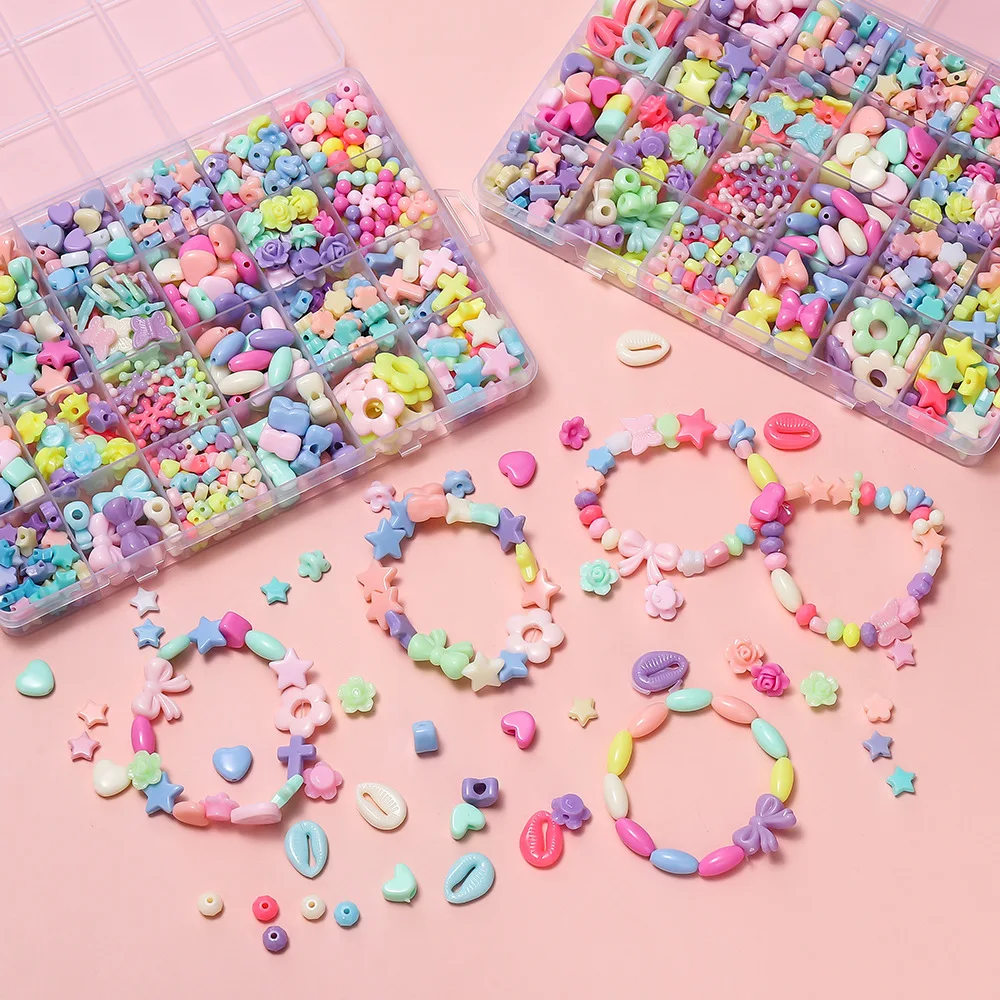 1 Box Colorful Acrylic Pony Bead Square Letter Clay Spacer Beads For DIY Bracelet Necklace Jewelry Making Accessories Kit view 3