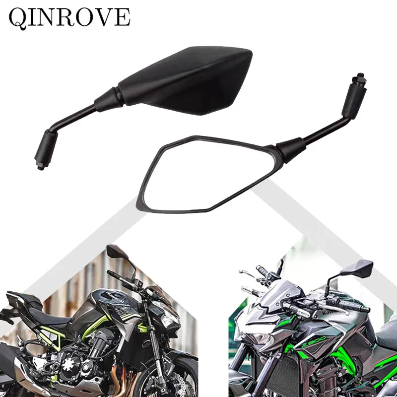 10mm Motorcycle Rear View Convex Mirror Black Universal Side Rearview Mirrors for Honda Hornet CBR650R Triumph Trident 660