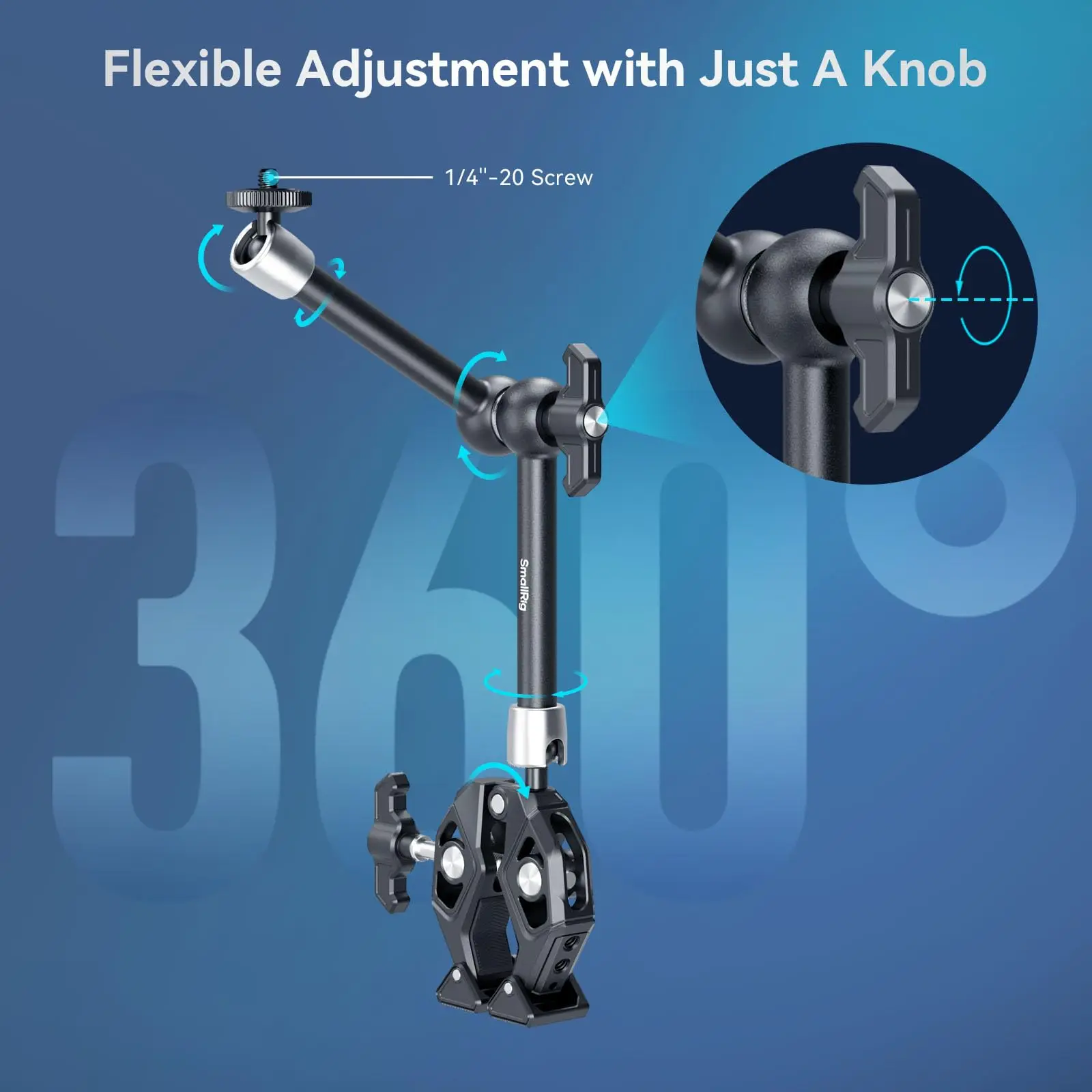 SmallRig Super Clamp Kit with Magic Arm for DJI  Action Camera,Monitor,LED Video Light, Microphone,Clamped to Tube,Table, Tripod