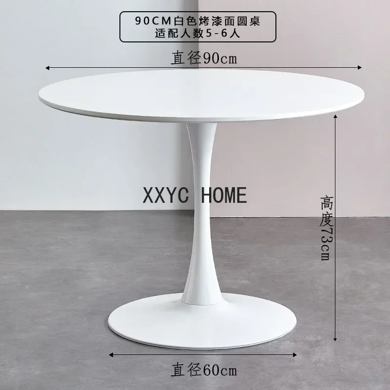 

Домашний обеденный стол в скандинавском стиле в стиле ретро, маленькая квартира, белый тюльпан, круглый стол для переговоров, журнальный круглый столик на балконе