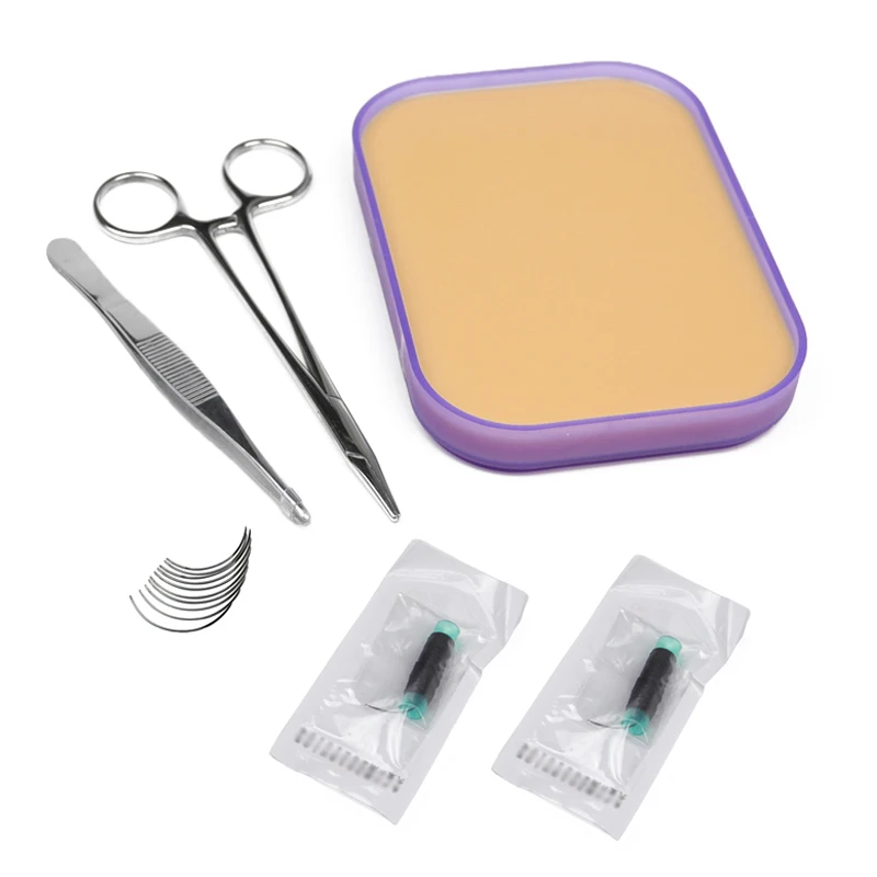 

6 PCS Set Suture Practice Training Kit with Medical Skin Pad Model Simplified Suture Tool for Student Surgical Suture Training