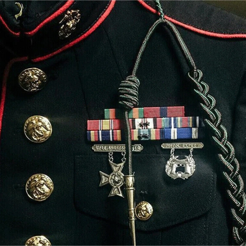 

U.S. MARINE CORPS DRESS AIGUILLETTE GREEN RED BRAIDED CORD SHOULDER ROPE Aguillette Aiglet Aglet Accessories