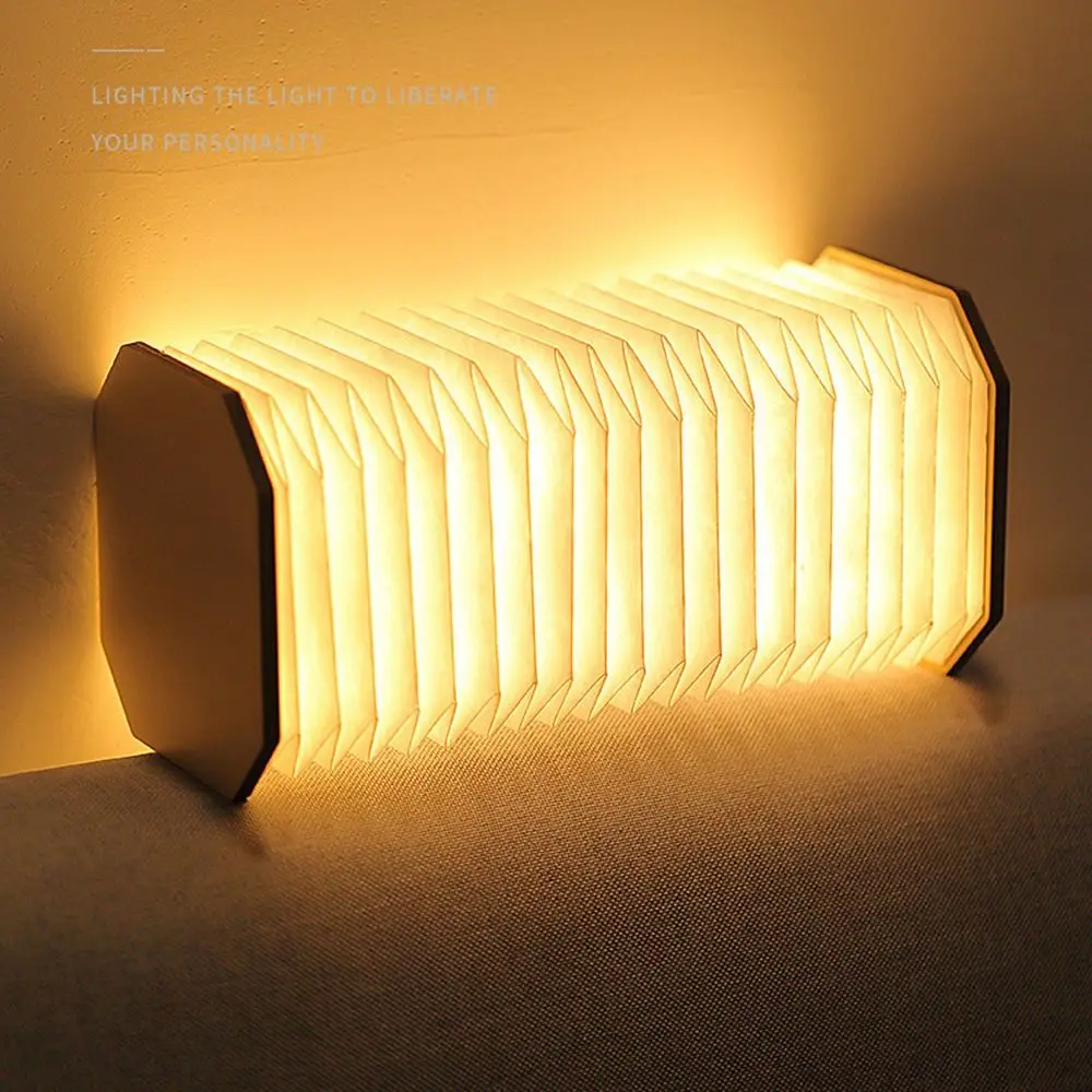 Lampada da libro pieghevole portatile con striscia staccabile Lampada da tavolo a LED ruotata di 360 gradi Luce soffusa resistente allo strappo