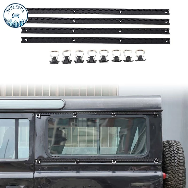 Exterior Car Accessories For Land Rover Defender 110 2004-2018 Aluminum Alloy Black Car Rear Side Windows Lower L-Track