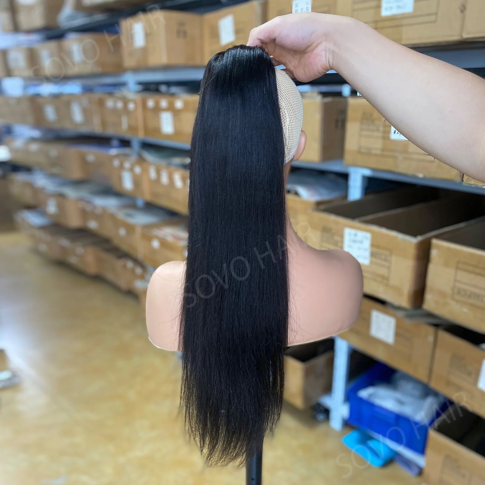Light Yaki Straight Pony tails Virgin Human Hair Drawstring Ponytail 22Inch 120G Multi Shades Blonde Balayage Clip In Hairpieces