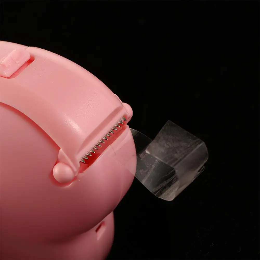 1 Pc Plastic Adhesive Tape Holder Packing Tape Cosmetic Tools Candy Color Invisible Tape Cutter Girls Gift Cartoon Station