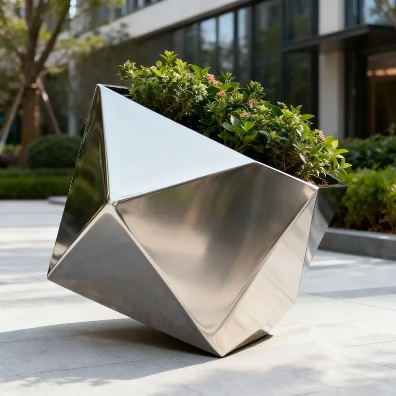 Custom-made irregular-shaped flower boxes, outdoor community flower POTS, and stainless steel products of different shapes