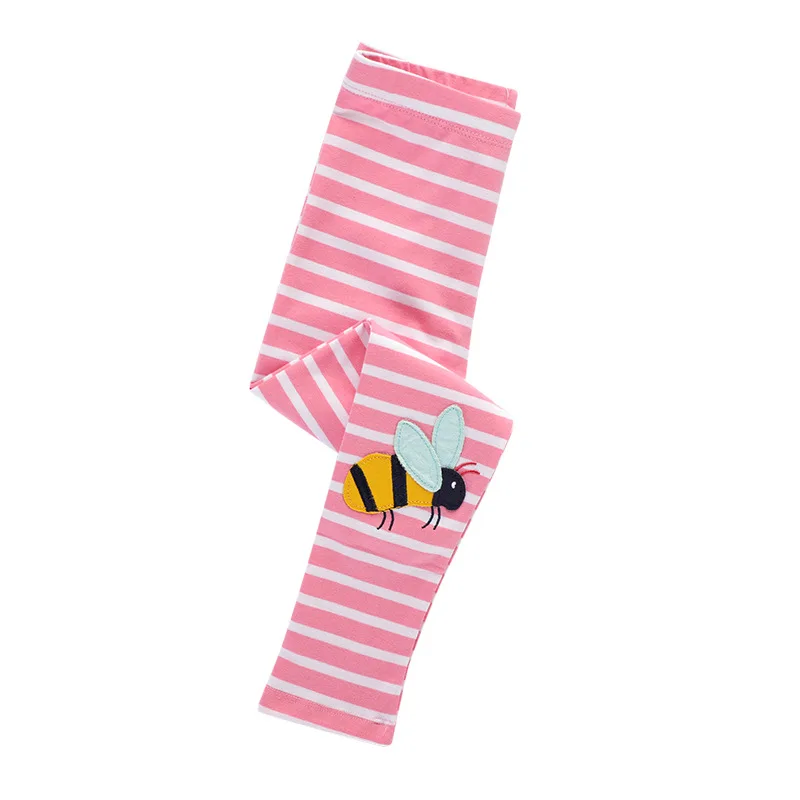 Little maven Lovely Baby Girls Leggings Pink Cotton Pants Children Casual Wear Clothes with Flower and Bee Pretty Kids Trousers