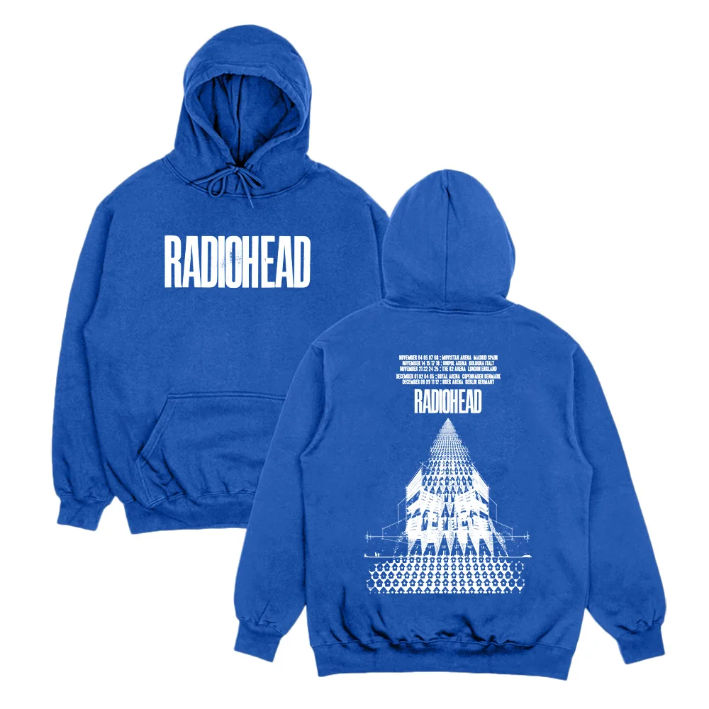 Sudaderas con capucha de banda de Rock Radiohead, sudaderas de gira europea de Radiohead, ropa de calle de gran tamaño de Hip Hop, ropa Unisex