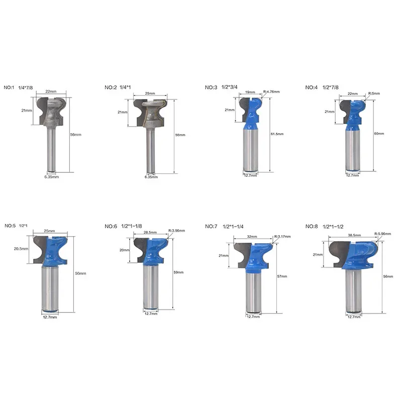 

Биты с двойным пальцем с хвостовиком 1/2 дюйма и хвостовиком 1/4 для дерева, рабочие инструменты с двойным пальцем промышленного класса, конец фрезы