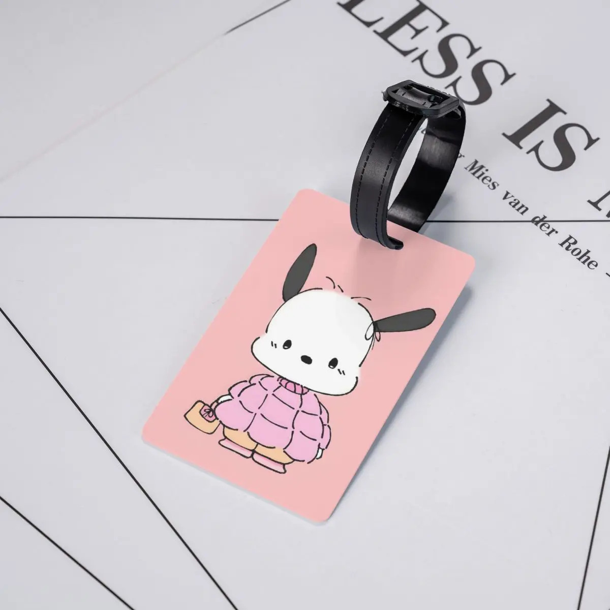علامة الأمتعة المخصصة Anime Pochacco مع ملصق تعريف غطاء الخصوصية لبطاقة الاسم لحقيبة السفر